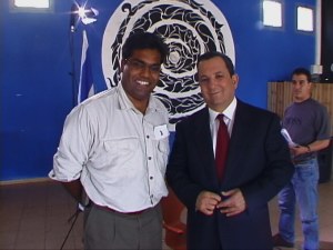 Hanson and Prime Minister Ehud Barak, October 8, 2000
